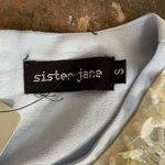 Sister Jane Sequin & Pearl Collar Tulle Sleeve Blue Crop Top Size S Photo 4
