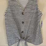 Old Navy  Navy Blue & White Striped Sleeveless Blouse - Small‎ Photo 6