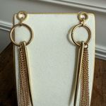 Gold Tone Statement Dangle Chain Earrings 6” Gold Photo 1