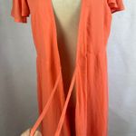 Abercrombie & Fitch New Abercrombie Fitch Angel Coral Flutter Sleeve Wrap Midi Dress Small Party Photo 11