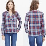 Madewell Indigo-Dyed Popover Shirt in Casey Plaid, size M Photo 1
