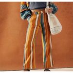 Free People  Paz Striped Pants Size 8 Cropped Wide Leg Photo 2