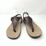 Vionic  Kirra Size 9.5 Metallic Bronze Leather Slingback T Strap Toe Post Sandal Photo 1