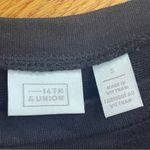 14th & Union  Black fancy sweatshirt with ruffled sleeves with mesh detail S Photo 7