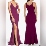 Dress the Population NWOT Dark Magenta Iris Dress slit gown sz L Photo 1