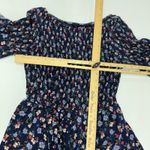 Eshakti Dress Womens Size 0 Blue Floral Smocked Bodice Bell Sleeve Midi Photo 4