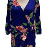 Yumi Kim  Blue Liz Romper Womens Large Floral Bright Silk White Lotus summer‎ Photo 0