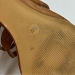 Kaari Blue  Megan Open Toe Wedge Strappy Slip on Sandal Brown zip back 8W Photo 5