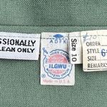 Vintage 70's Puff Sleeve Midi Dress Dieselpunk Green Size 10 Photo 2