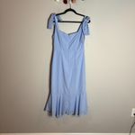 Lulus  Bimini Periwinkle Blue Swiss Dot Tie-Strap Midi Dress Photo 5