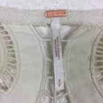 Free People  Oatmeal Bell Sleeve Lasor Cut Out Lace Appliqué Sweatshirt Small Photo 4