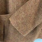 Pura Vida Brown Boiled Wool Sweater Wrap Front Diagonal Button Front Y2K Grunge Size L Photo 6