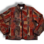Coldwater Creek Vtg  Tapestry Style Jacket Zipper Closure Sz L Earth Tones Photo 0