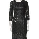 Hunter Bell  Black Sequin Sheath Dress 3/4 Sleeve - Size 6 Photo 1
