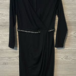 Badgley Mischka  American Glamour Faux Wrap Dress Size‎ S Black Beaded Waist Photo 0