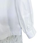 Jason Wu White Poplin Blouse Lace Trim Reworked XS Photo 3
