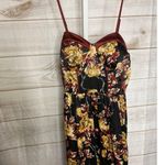 Brand New BOG Collective Women's XS Black Gold Floral Mini Dress Built in Bra Photo 0