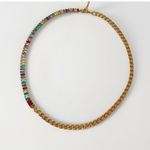 18K Gold Plated Cuban Chain Necklace Multi Cubic Zirconia Womens Jewelry Photo 4