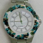 Isaac Mizrahi Isaac Mizrah Live! Ceramic green women watch 35mm floral bezel size 6” running Photo 2