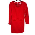 Boden Sixties Jacquard Dress Long Sleeve Holiday Christmas Red Size 6 Photo 1