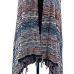 Style & Co . Womens Open Front Fringe Asymmetrical Poncho Multicolor Size Medium‎ Photo 0