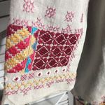 Johnny Was Kimono Cardigan Embroidered Boho Aztec Linen Multicolor Medium Photo 9