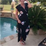 Loveappella  Black Maxi Dress with Floral Print Photo 4