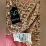 Windsor Pearl Embellished Beige Overlay Crop Top, Size Small Photo 3