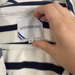 Addison Bay Delancey Pullover Mini Dress Sweatshirt Navy Blue White Stripe Large Photo 5