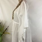 Victoria's Secret Victoria’s Secret white embellished, gold beach swim pool cover up S Photo 2