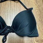 Adore Me  Womens Solid Black Push Up Halter Bikini Swim Top Size 34A Bra Cup Photo 1