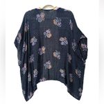Loft  Kimono, lightweight, navy blue with dots and flowers, sewn arm holes Photo 4