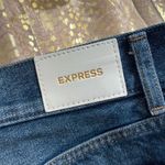 EXPRESS Super High Waisted Dark Wash Mom Jean Shorts Size 10 NWT Photo 3