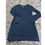 Free People  Navy Blue Criss Cross Tunic Sweater Side Slit Women's size S Photo 9