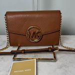 Michael Kors Women's Hudson Crossbody Bag in Luggage Brown Gold Photo 0