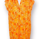 C&C California  Orange Floral Tropical Beach Shirt Dress Hawaiian Print S NWT Photo 0
