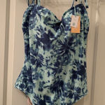 Kona Sol  Women's Printed Swimsuit with Shoulder Ties Size L 12-14 Photo 0