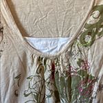 Christopher & Banks  Cream and Green Floral Long Sleeve Top xl Photo 1