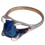 Vintage Blue Faux Star Sapphire Ring Sz 4.5 Photo 3