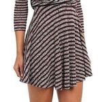 Free People  Womens Maverick Eggplant Purple/Gray Stripe V-Back Mini Dress Size S Photo 0