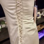 Oh Polly  Mini Dress Satin Off White Photo 1