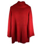 BB Dakota Red Chunky Chain Stitch Turtleneck Tunic Sweater Size Large Photo 5
