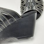 Mountain Sole Shoes Womens Size 8 Black Slip On Heeled Sandals Wedge Heel Photo 9