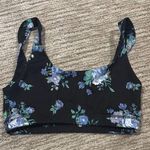 We Wore What  Floral Sports Bra - Black and Blue Photo 0