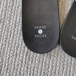 Shade & Shore  Black Rosette Faux Leather Slides Sandals Size 11 NWT Photo 5