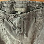 Level 99 Women's Shannon Linen Blend Elastic‎ Waist Drawstring Joggers Size XS Gray Photo 8