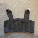 Reformation Plaid/Herringbone Crop Top – Black & White Photo 4