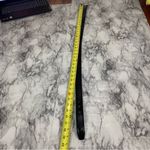 Vintage Embossed Alligator Leather Black Belt Gold Buckle Photo 3