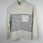 Madewell Size XS Sweatshirt Resourced Cotton Mockneck Pocket Nautical Stripe Photo 2