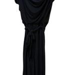 Chico's ‎ Black Wide Leg Cowl Neck Belted Jumpsuit Size 3 Stretch Photo 0